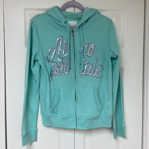 Aeropostale teal zip up hoodie